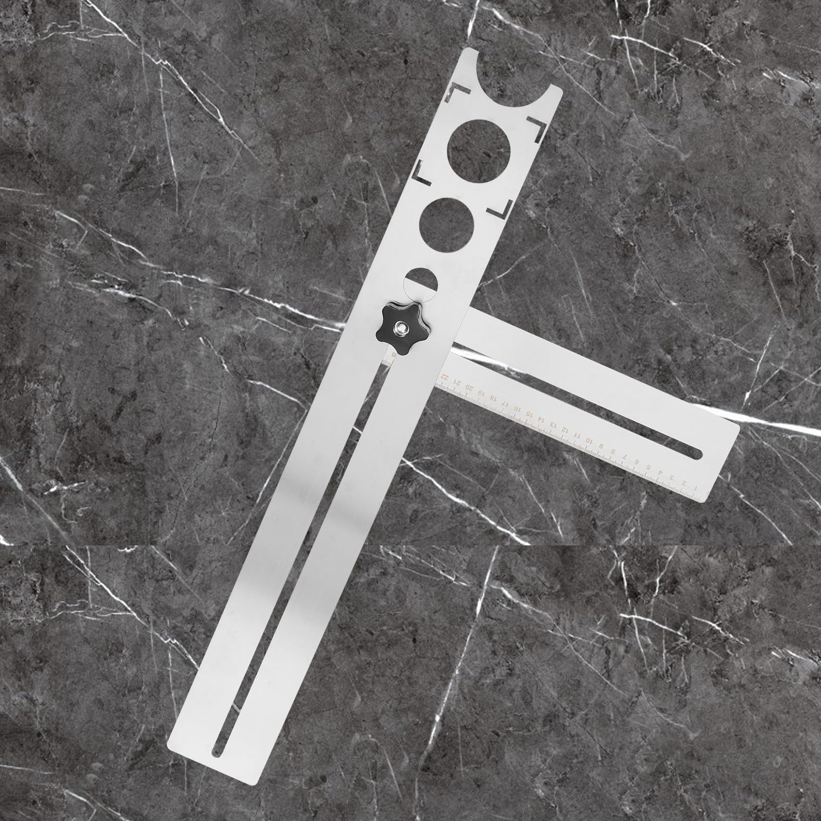Localizzatore di fori per piastrelle in ceramica da 60 cm, righello multifunzionale da 1,5 mm di spessore, strumento portatile per foratura precisa su piastrelle e marmo
