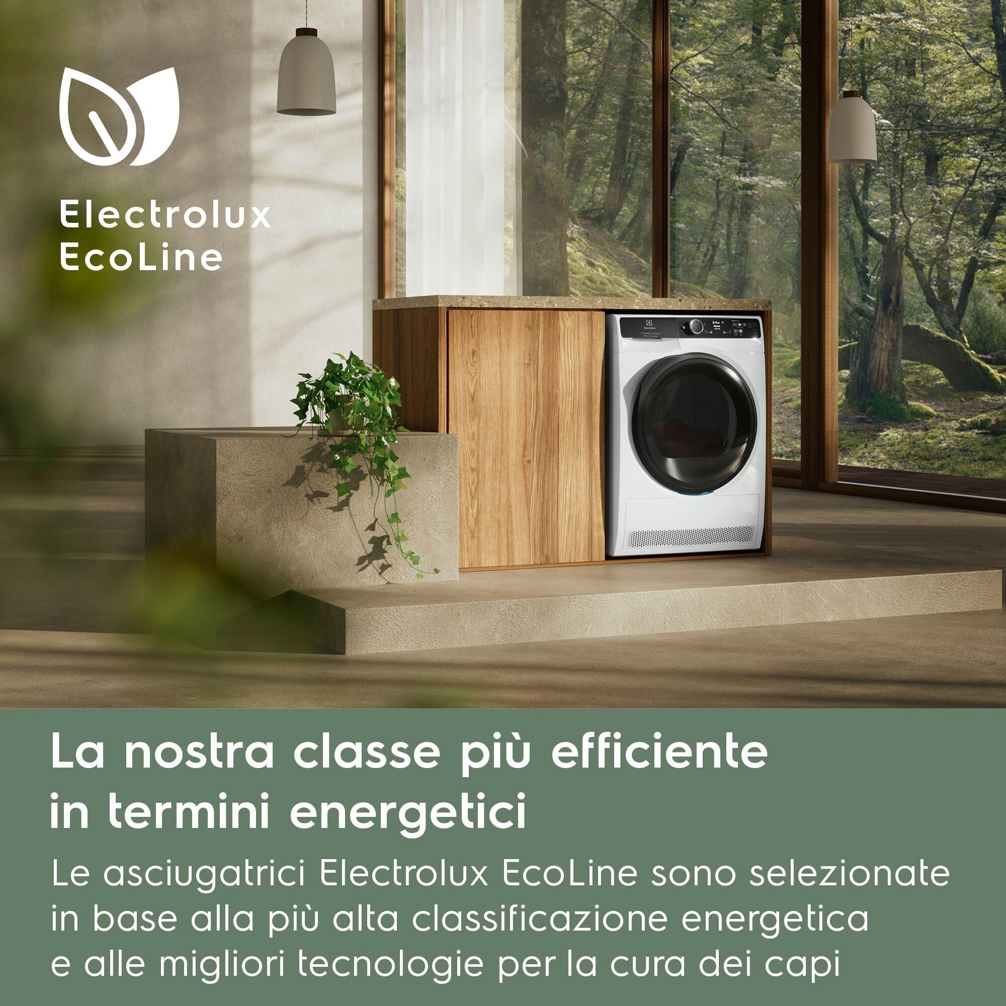 Electrolux Asciugatrice a Pompa di Calore Serie 900 PerfectCare EW9H59A, 9 kg, SmartSave fino a -20% energia, Tecnologia 3DSense e DelicateCare, Classe A, Controllo da Remoto con App, 60 dB