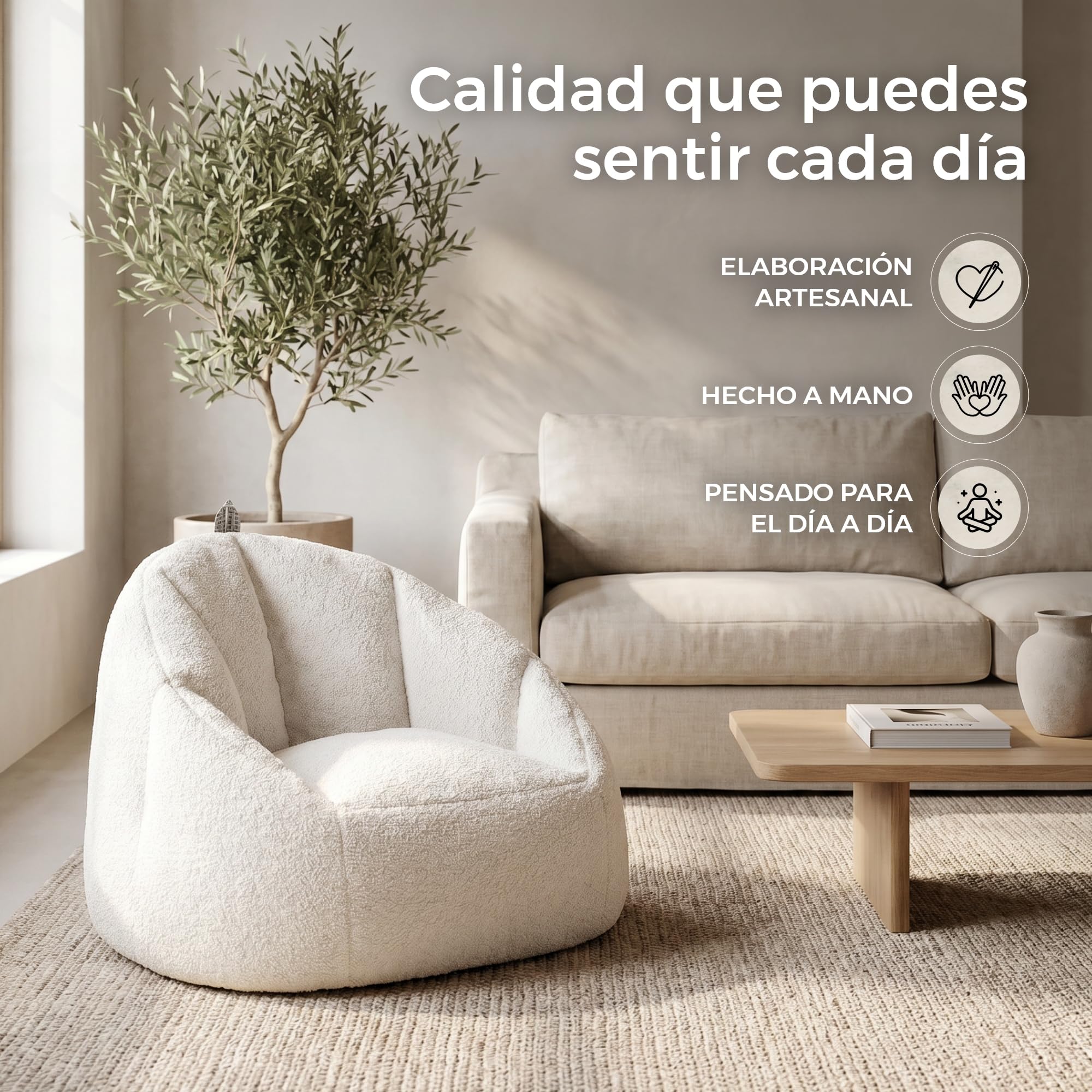 HAPPERS Puff Comfy Infantil | Sillón Suave y Cómodo para Niños y Niñas | Puff para Leer, Jugar o Ver la TV | Asiento Ligero para Dormitorio o Habitación Infantil
