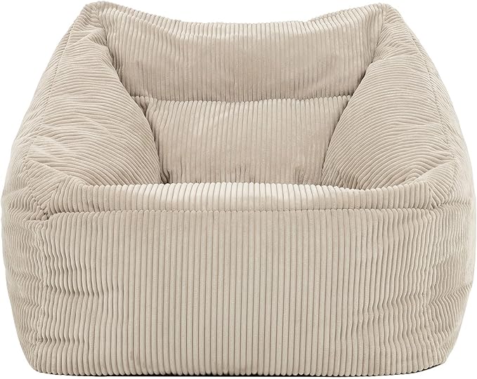 Icon Pouf Fauteuil en Velours Côtelé XXL Pouf Geant pour Salon