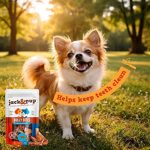 Miniatura 7 de Jack&Pup Bully Bites (bolsa de 2 libras), palitos pequeños para perros pequeños, masticables de 1-3 pulgadas para cachorros, personas mayores y