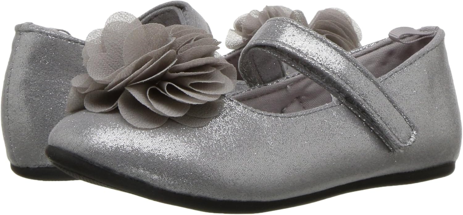 Baby Deer Girl's 02-6746 Shoe, Silver, 3 Child US Toddler
