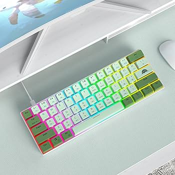 Kayaページです☆ Amazon.com: Ussixchare 60 Percent Gaming Keyboard Green