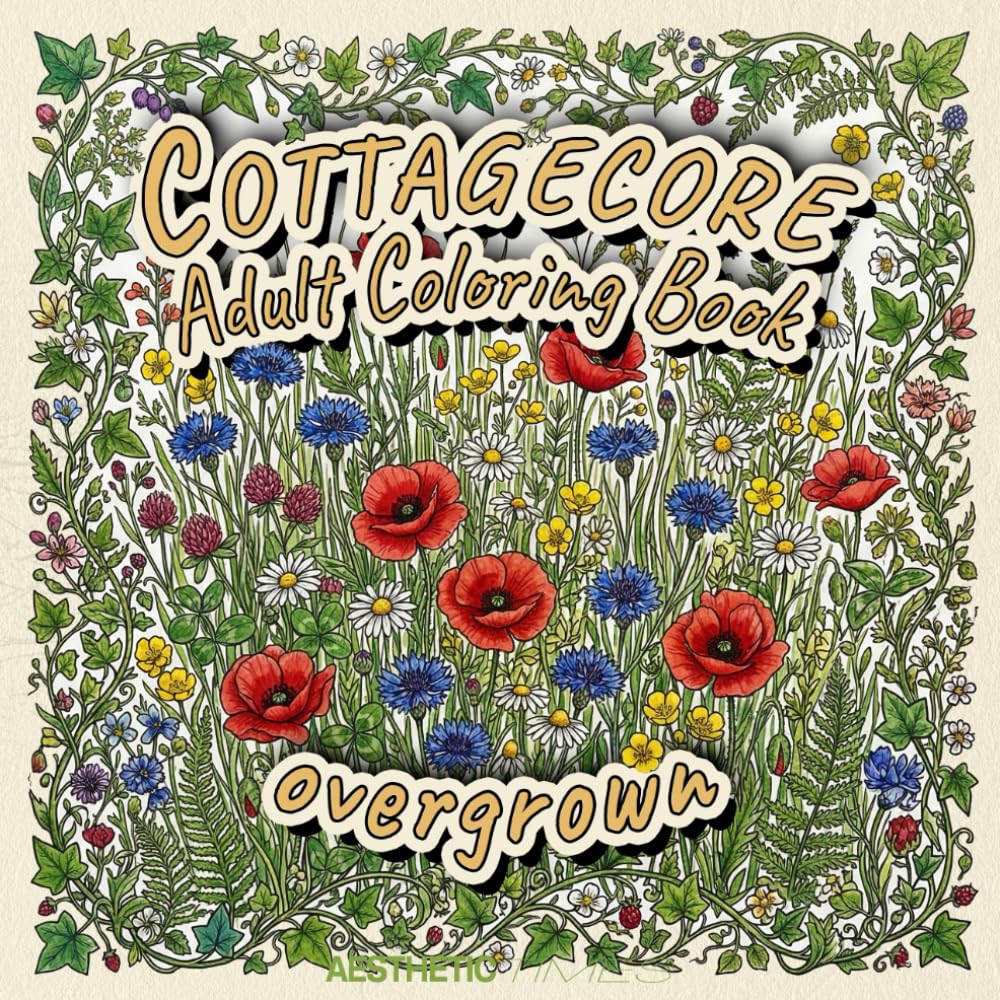 Cottagecore Adult Coloring Book: Overgrown (Quiet Life Collection)