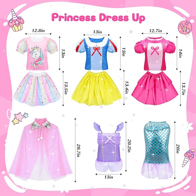 16 Piezas Disfraz de Princesa para Niñas Juego de Roles Regalo miniatura 2