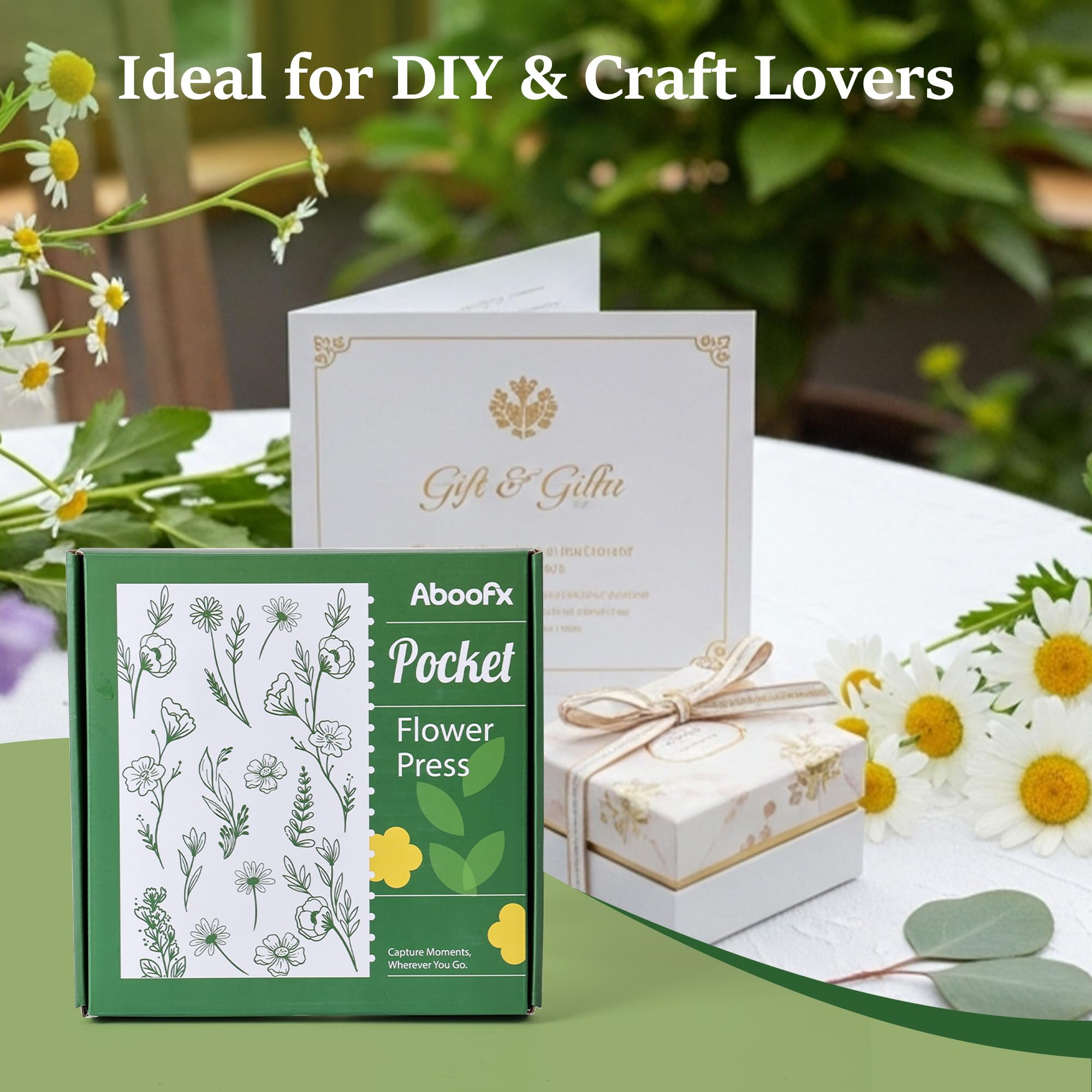 Aboofx Mini presse à fleurs kit de conservation de poche pour presser les plantes extérieur fleurs séchées débutantes loisirs créatifs