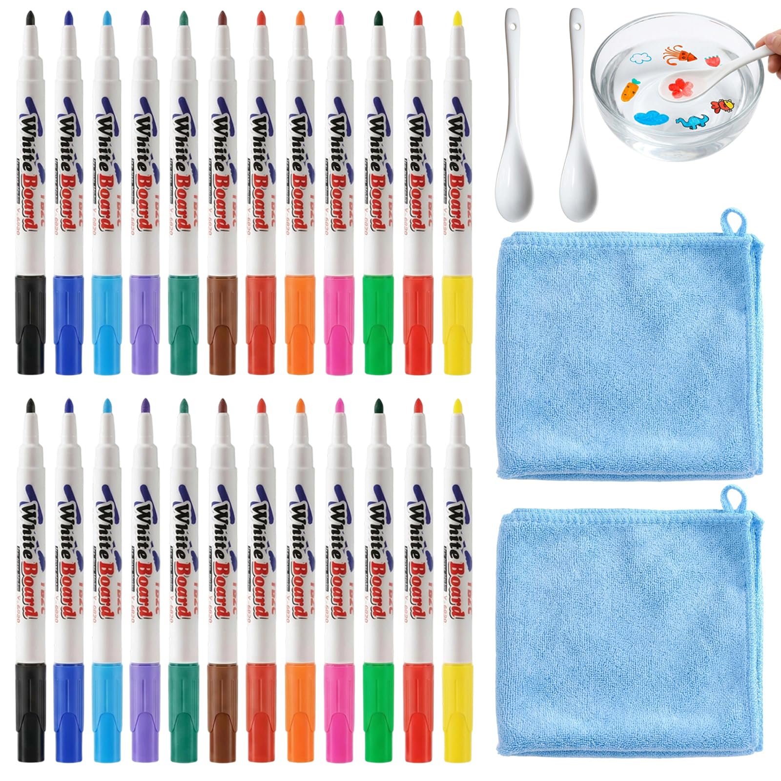 BeoTnp 28 Pcs Bath Crayons, Magic Water Elf Kit, Magic Pens, Bath Pens For Washable, Creative Bath Time Activities, Bath Pens, Mess-Free Drawing Experience, Fun Family Bonding And Educational Play