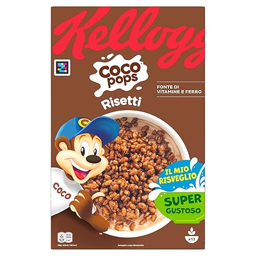 Kellogg's Coco Pops | Risetti al Cioccolato | Delizioso Riso Soffiato con Cacao | Confezione Singola da 400g (1 x 400g)