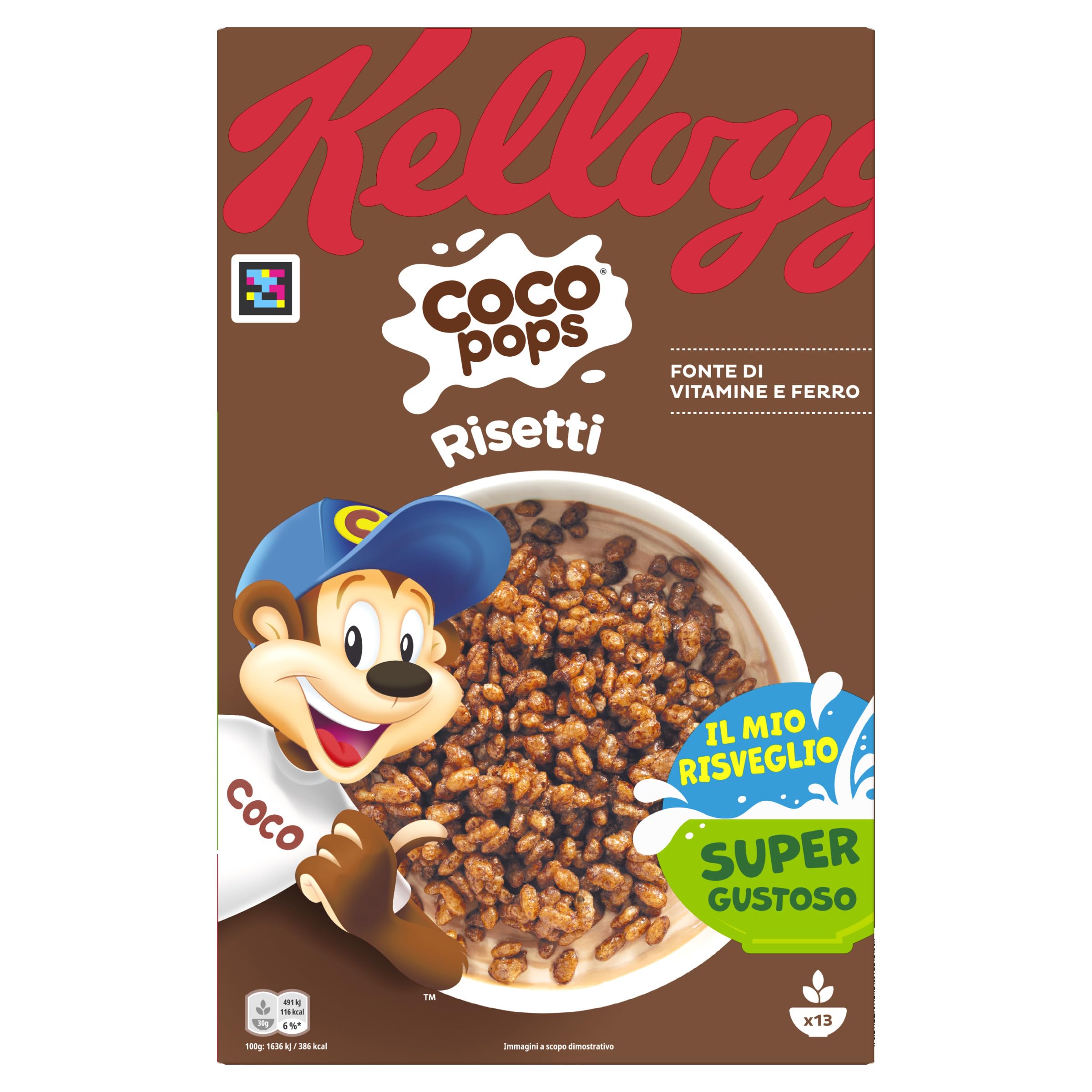 Kellogg's Coco Pops | Risetti al Cioccolato | Delizioso Riso Soffiato con Cacao | Confezione Singola da 400g (1 x 400g) - 1
