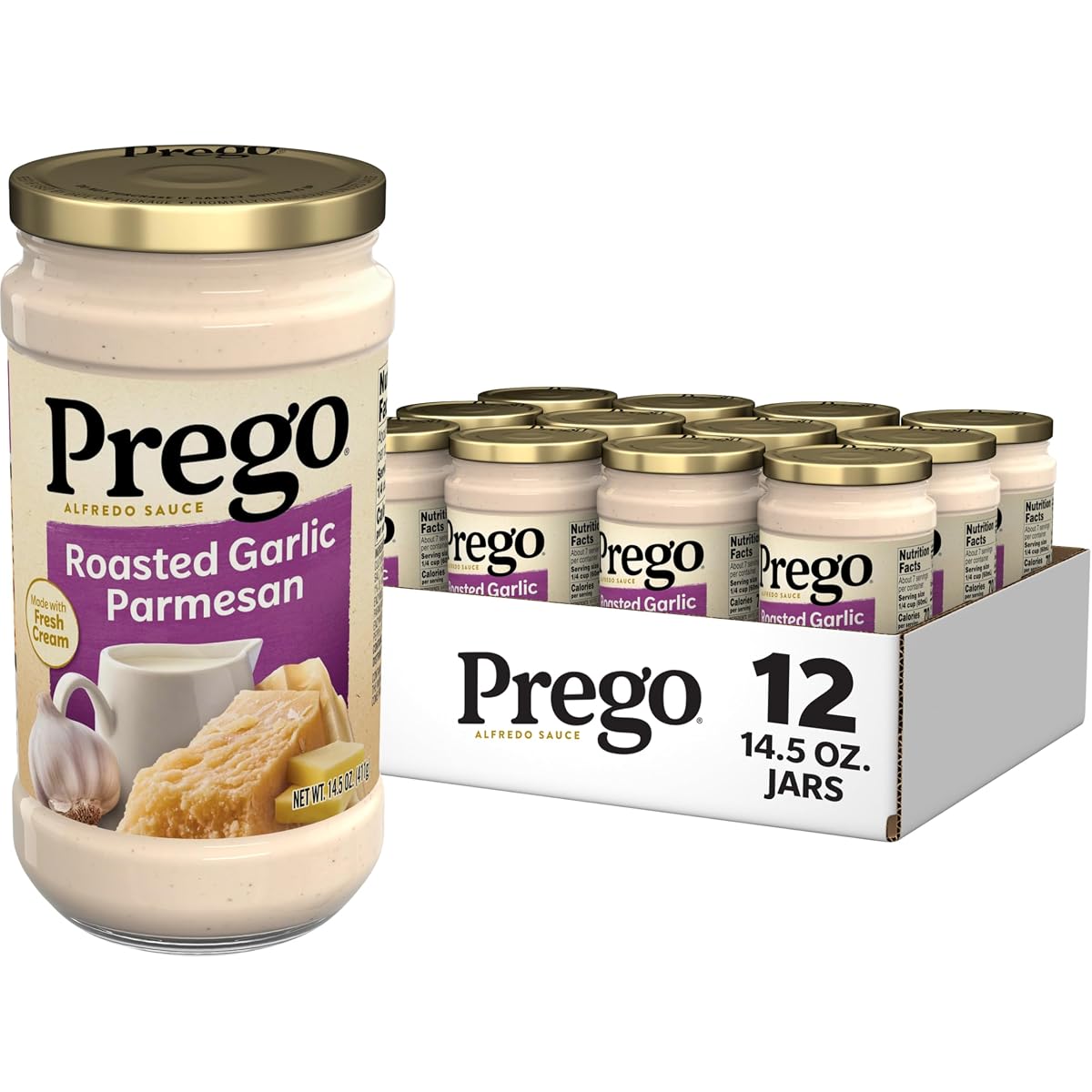 Prego Alfredo Sauce With Roasted Garlic And Parmesan Cheese