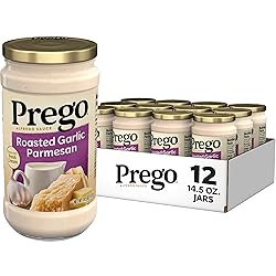 Prego Alfredo Sauce with Roasted Garlic and Parmesan Cheese, 14.5 oz Jar (Case of 12)