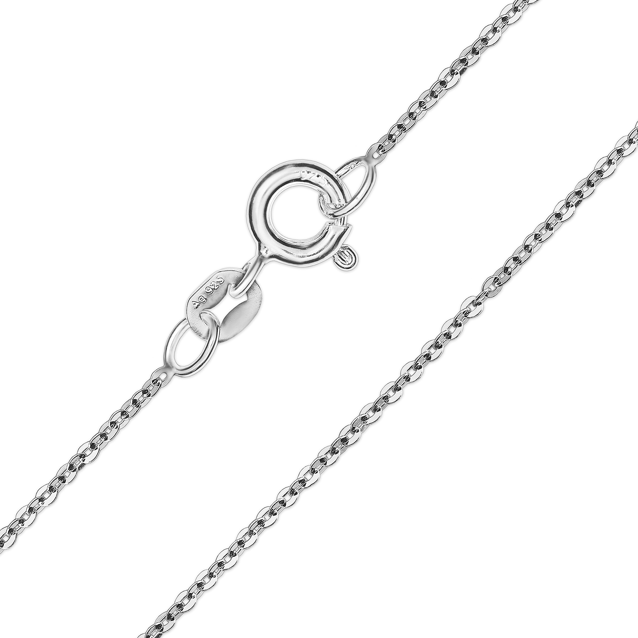 CLEVER SCHMUCK -SET Silberanhänger Delfinpaar, matt und glänzend kombiniert und Ankerkette 40 cm, beide aus 925er Silber, Sterling-Silber Kunststoff