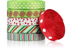 Thin Christmas Grosgrain Ribbon for Holiday Decoration