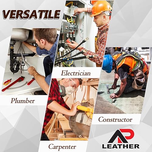 Miniatura 9 de Pro-501 - Cinturón de herramientas de cuero curtido al aceite para cintura de 30 a 52 pulgadas, cuero de primera calidad con cinturón de