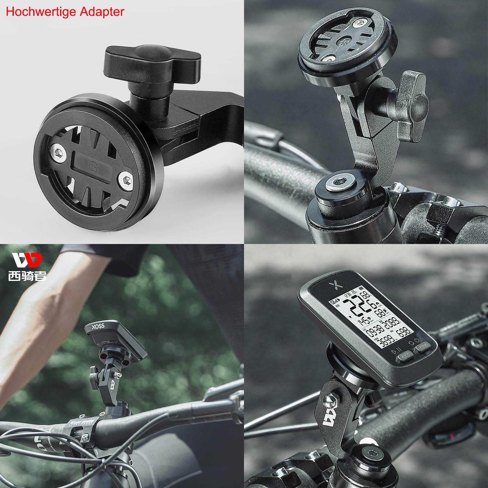Supporto Regolabile Per Manubrio Bici - Compatibile Garmin Edge, Wahoo, Bryton E Cat Eye, Angolo Regolabile