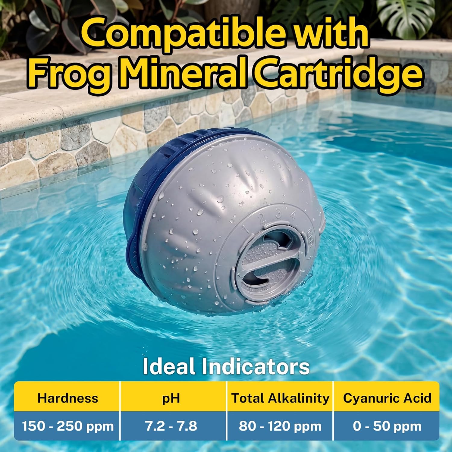 Hot Tub Replacement Cartridges Fit for Frog Ease Floating System, Mineral Cartridge for Hot Tubs Up to 600 Gallons, Smart Self-Regulating Water Treatment, Long-Lasting Filtration - 4 Pack