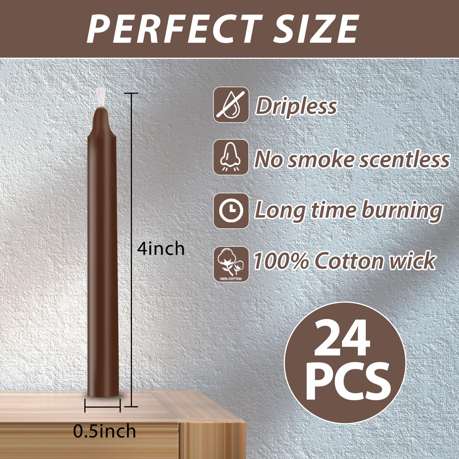 24 Pack Multicolor Spell Chime Candles – Premium Mini Unscented Taper Candles for Rituals, Prayer, Meditation, Altar, Spells – 4" Tall – Ideal for Witches & Spiritual Practices