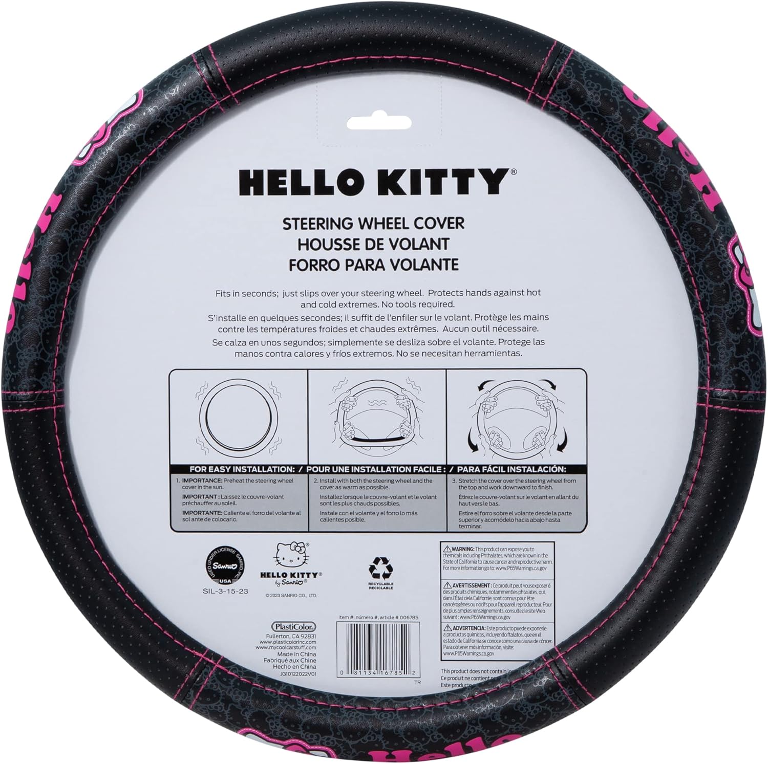 Plasticolor 006785R01 Hello Kitty Collage Speed Grip Steering Wheel Cover - Image 3