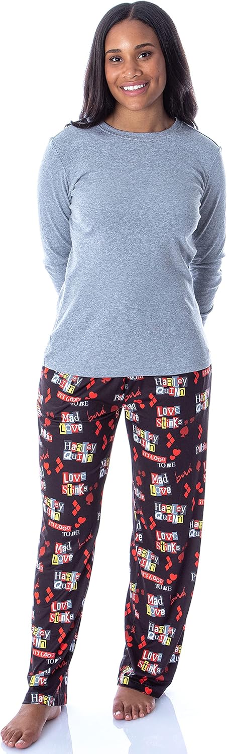 DC Comics Women's Harley Quinn Love Stinks Loungewear Pajama Pants - Image 2
