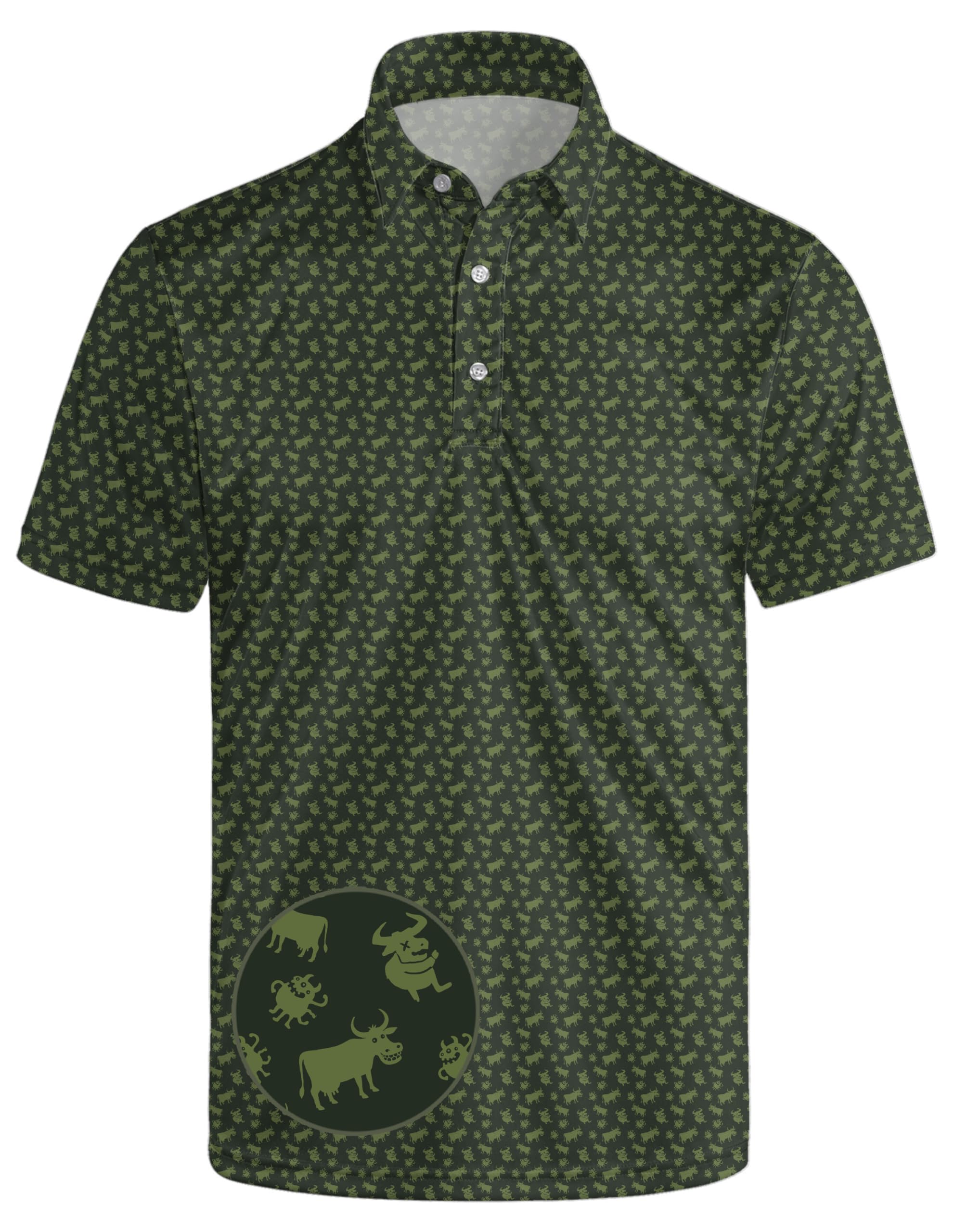 Men's Funny Golf Shirt Short Sleeve, Casual Polo Shirts for Men