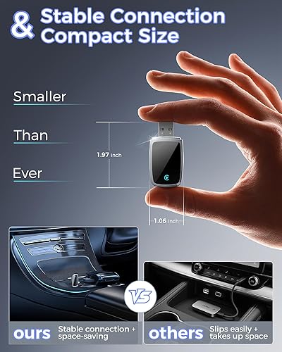 Miniatura 5 de Adaptador inalámbrico CarPlay para iPhone de Apple (actualización 2026) - Convertir CarPlay con cable a adaptador inalámbrico CarPlay, conexión