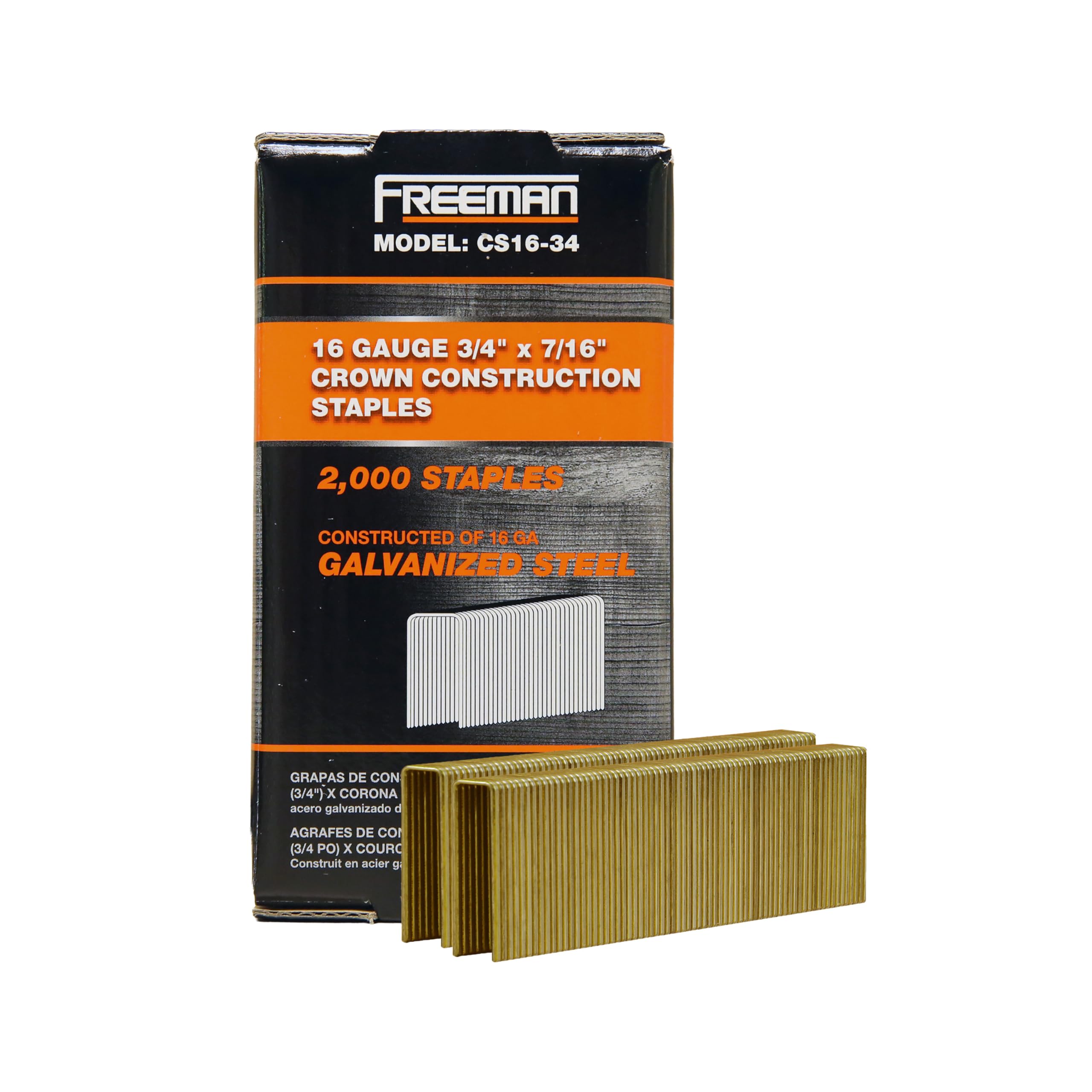 Freeman CS16-34 agrafes de construction calibre 16 couronne 1,2 cm x2000