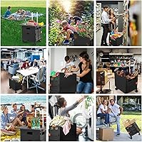 Vista 4 de Carrito de utilidad plegable, cajón portátil plegable, carritos rodantes con ruedas, cesta de transporte con tapa magnética, cubierta telescópica