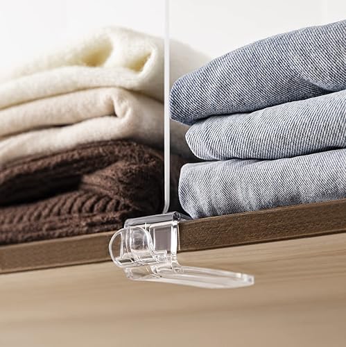 Miniatura 5 de Paquete de 6 separadores de estantes transparentes de 12 pulgadas versión extra alta para organización, estantes verticales de acrílico para