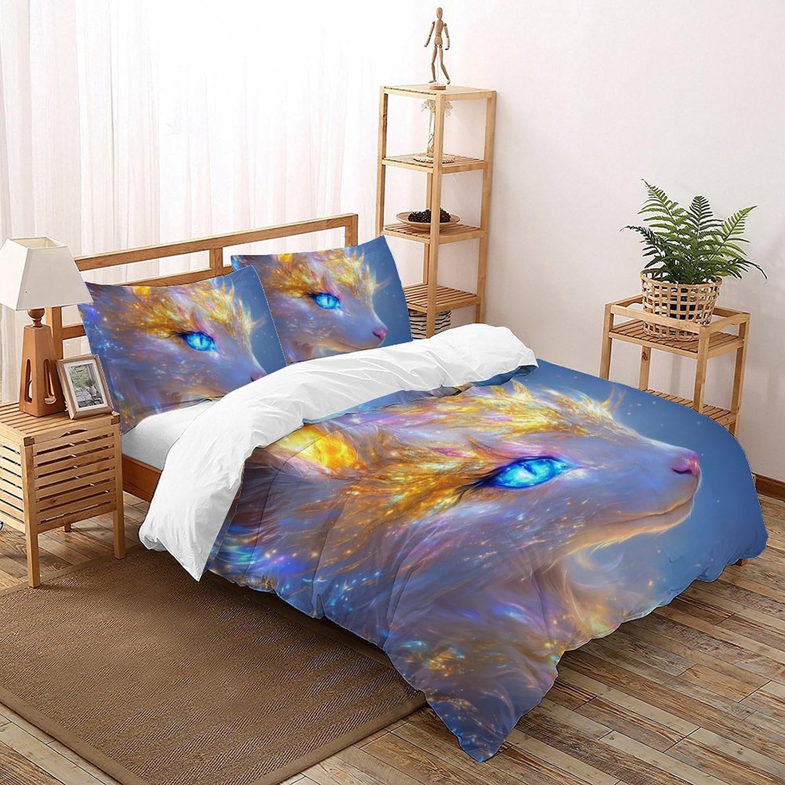 Housse de couette microfibre animaux avec motif Fox imprimé 3D pour un entretien facile au quotidien