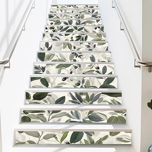 Miniatura 17 de PLIGREAT - 15 tiras de adhesivos vintage para escaleras, calcomanías de estrella boho para peldaños, autoadhesivas, vinilo retro, murales para