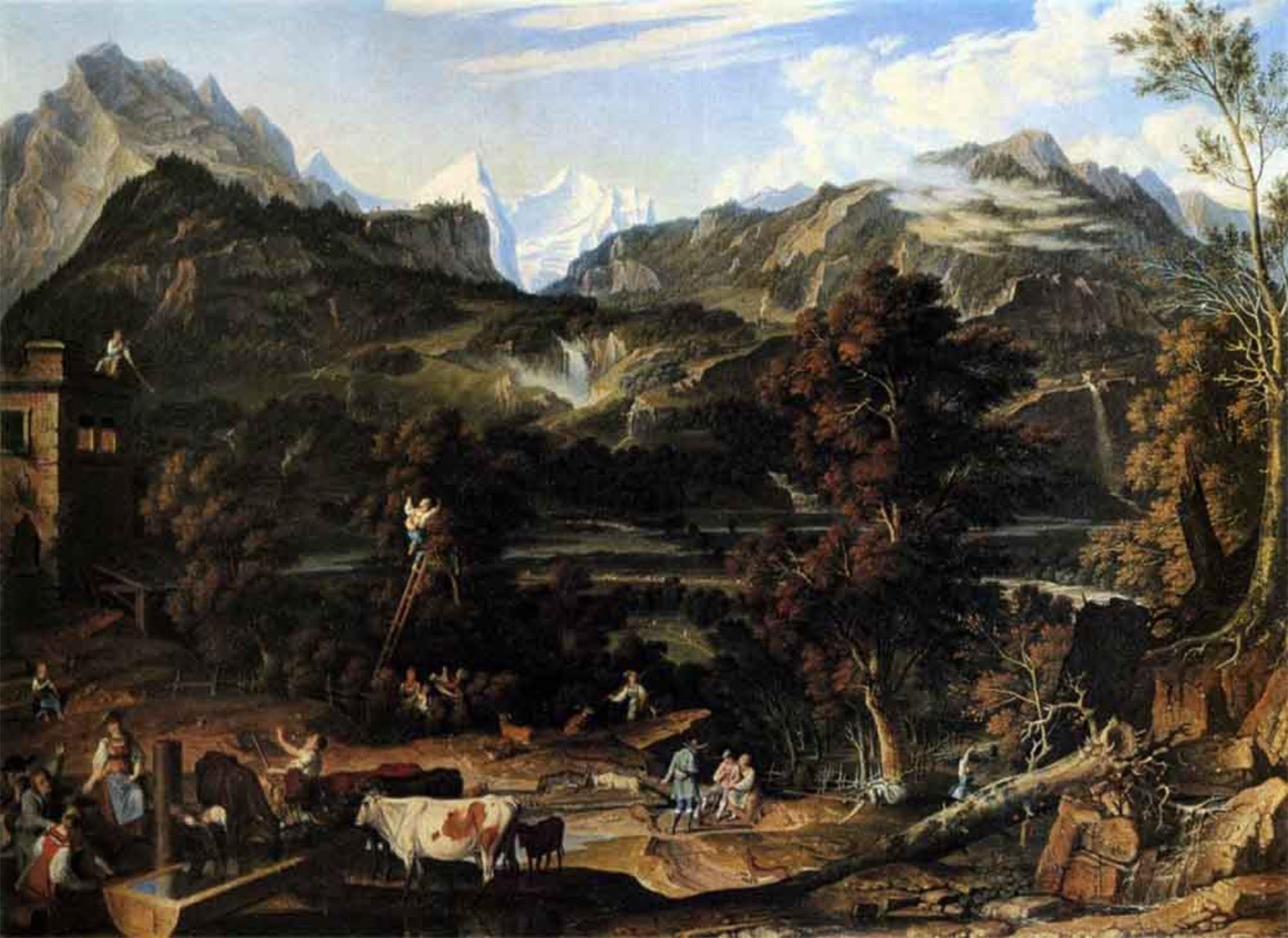 ARTXLXXBN Famous Painting Canvas Artwork Graffiti Print The Upland near Bern Anton Portrait Canvas Image for Home Decor 60x90cm