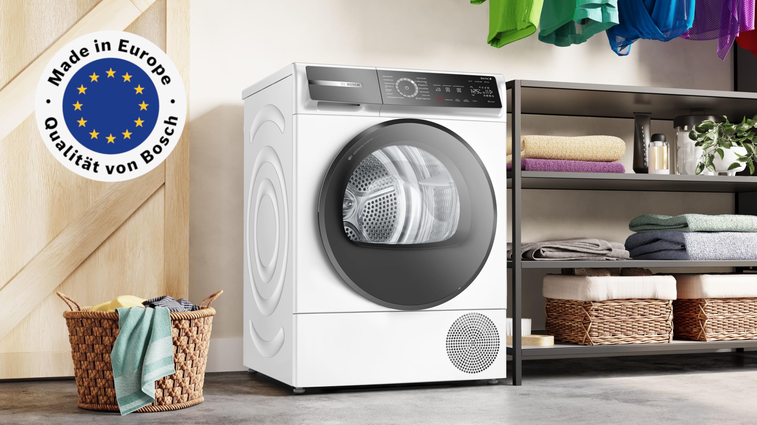 Bosch Serie 8 Wärmepumpentrockner 9 kg WQB245B40 AutoDry SmartDry LED-Display Selbstreinigender Kondensator