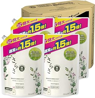 [ケース販売] さらさ 洗濯洗剤 液体 詰め替え 1200g×4袋【Amazon.co.jp限定】