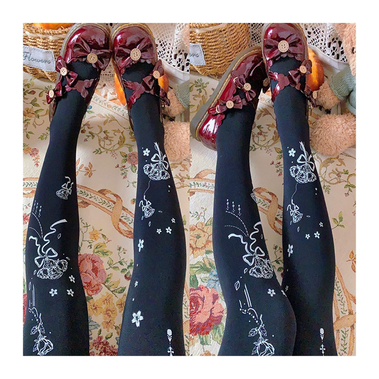 Chaussettes Lolita haut de gamme pièce imprimée 120D aux finitions raffinées