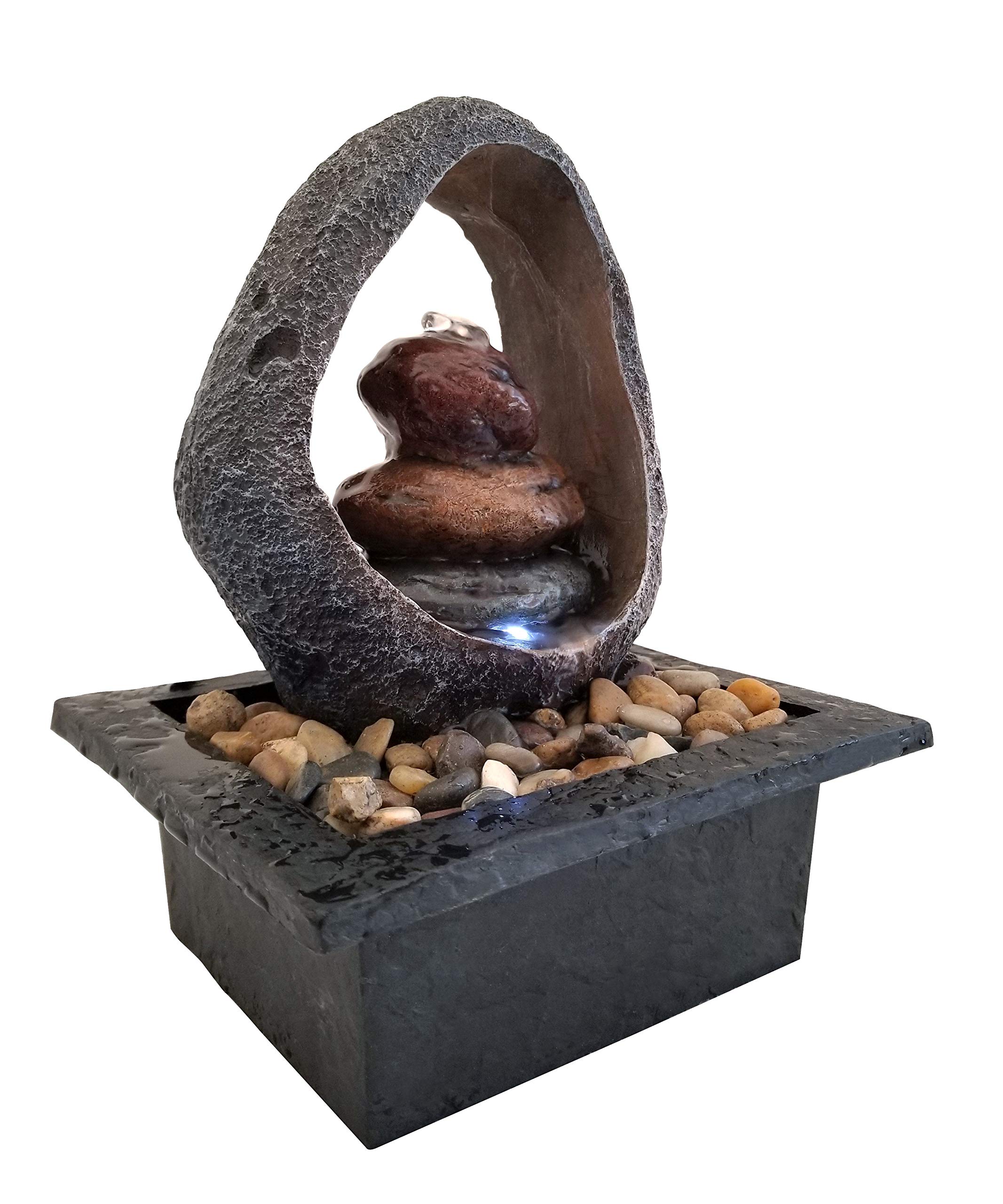 Danner Manufacturing, Inc. Halo Meditation Fountain with LED Rock Formation, 03802