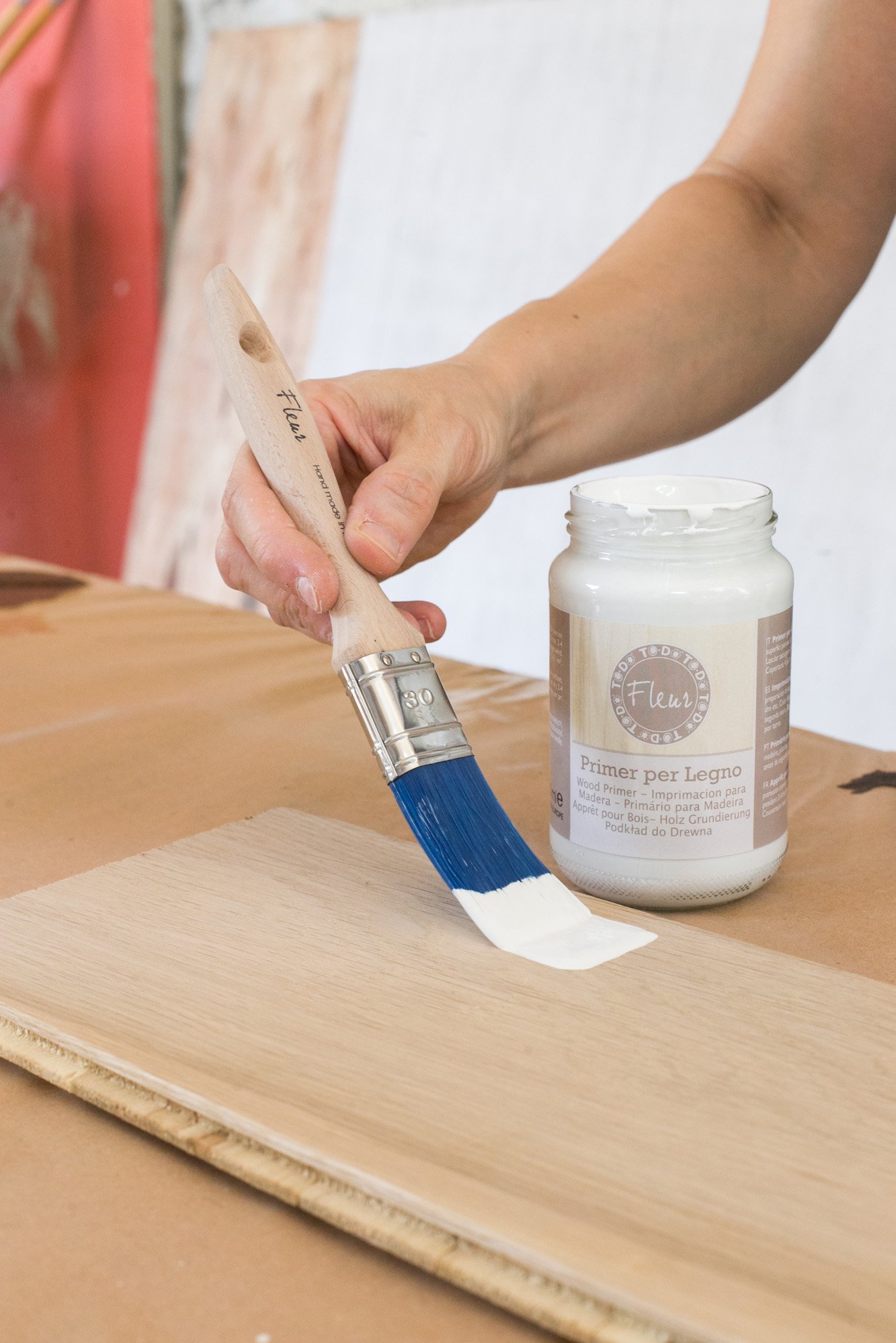 Fleur Paint 12601 – Fond Acrylique (pour bois, 130 ml) couleur blanc
