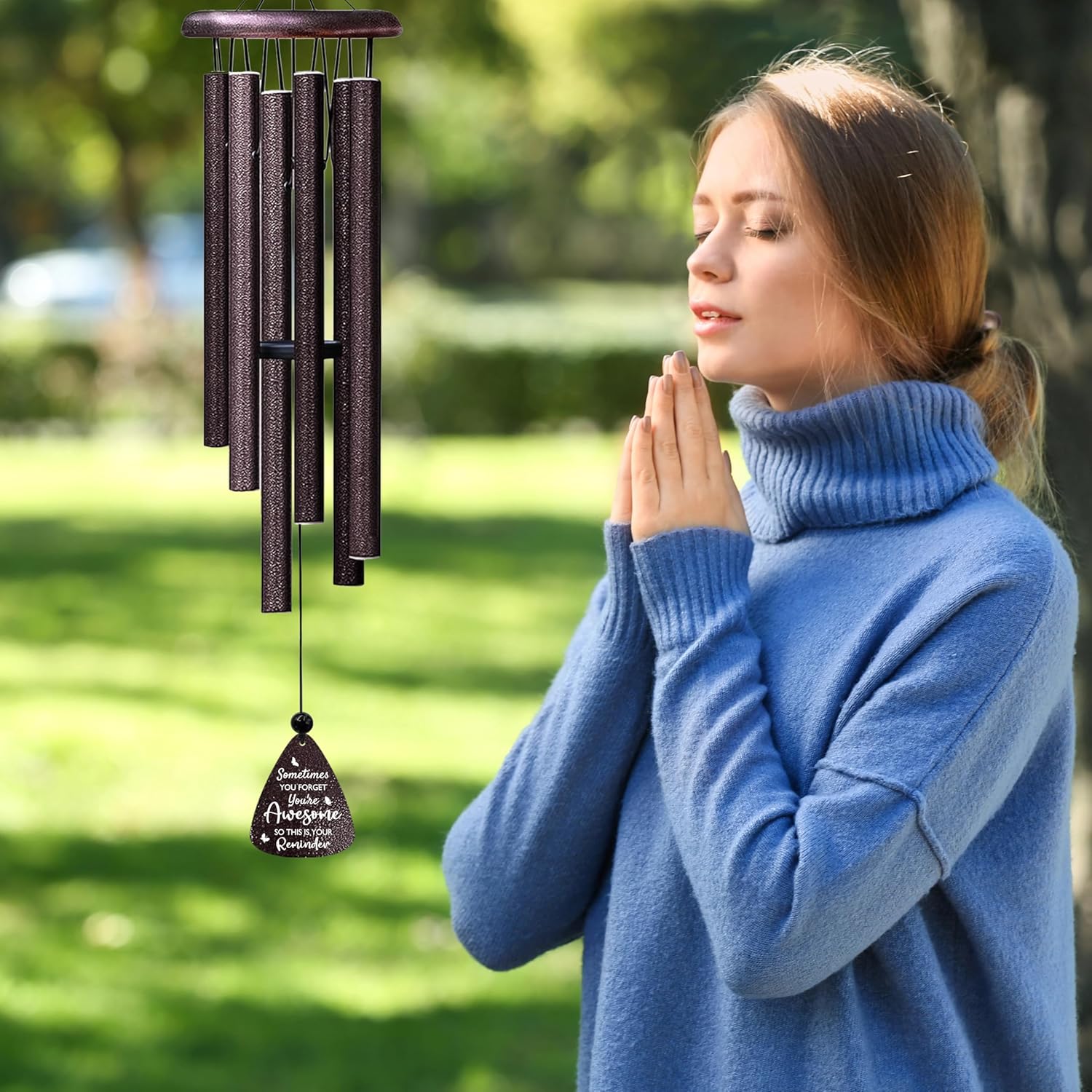 ZANIION Gifts for Women Wind Chime 32", Birthday, Inspirational, Thank You Gifts for Women, Sometimes You Forget You are Awesome Present for Her/Mom/Sister/Friends, Anniversary/Appreciation Wind Bell