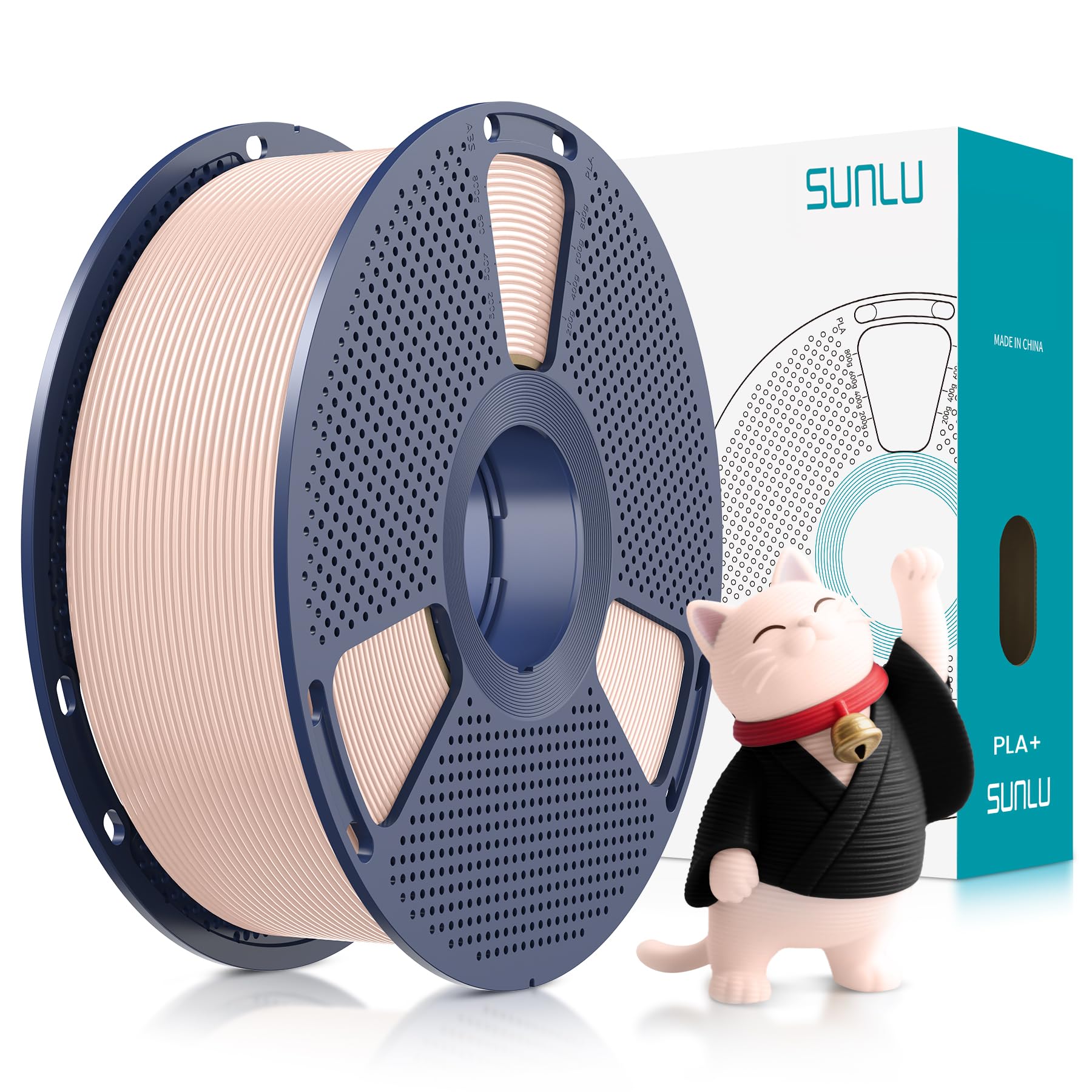 SUNLU PLA Plus Filament 1.75mm Skin 1KG | Neatly Wound, Upgrade PLA Filament, Dimensional Accuracy +/- 0.02 mm, Fit Most FDM 3D Printers
