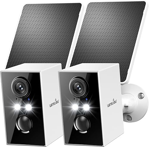 wansview Cámaras de seguridad inalámbricas para exteriores, cámara solar 2K inalámbrica para exteriores para seguridad en el hogar con detección de