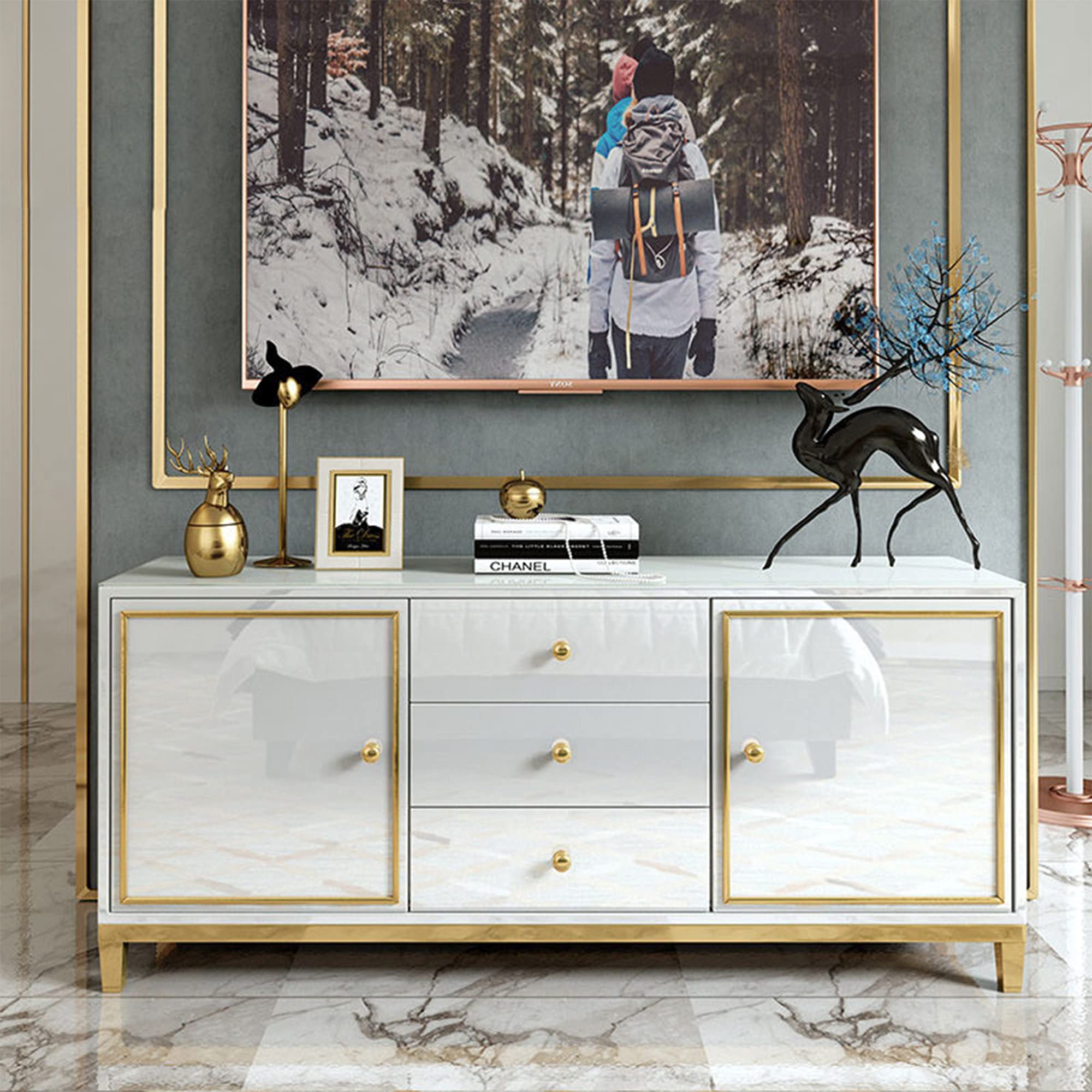 無垢材キャビネット シンプルデザイン Amazon｜サイドボードビュッフェ収納キャビネット、シンプルな木製