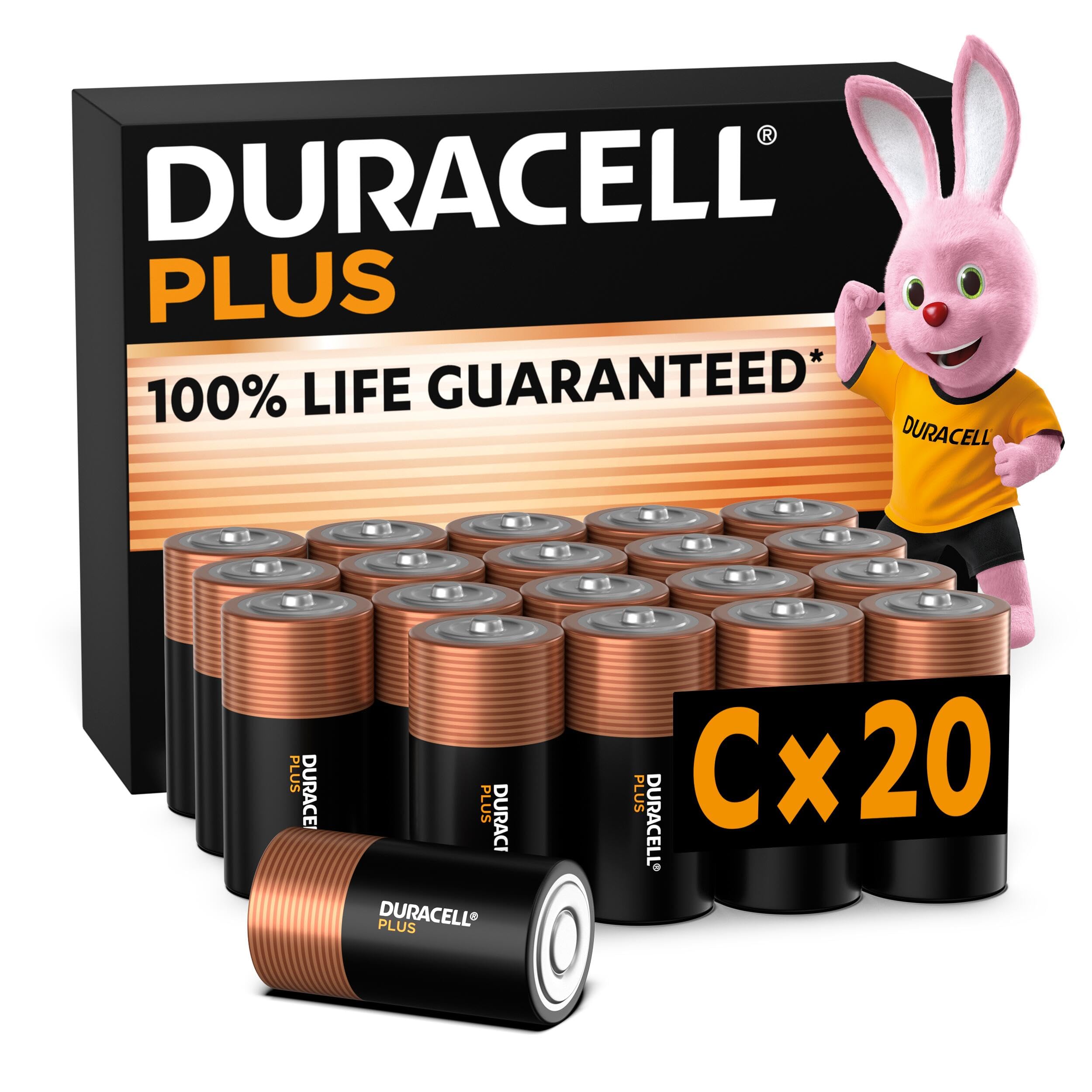 DURACELL Plus C Alkaline Batteries (20 Pack) 1.5V, LR14