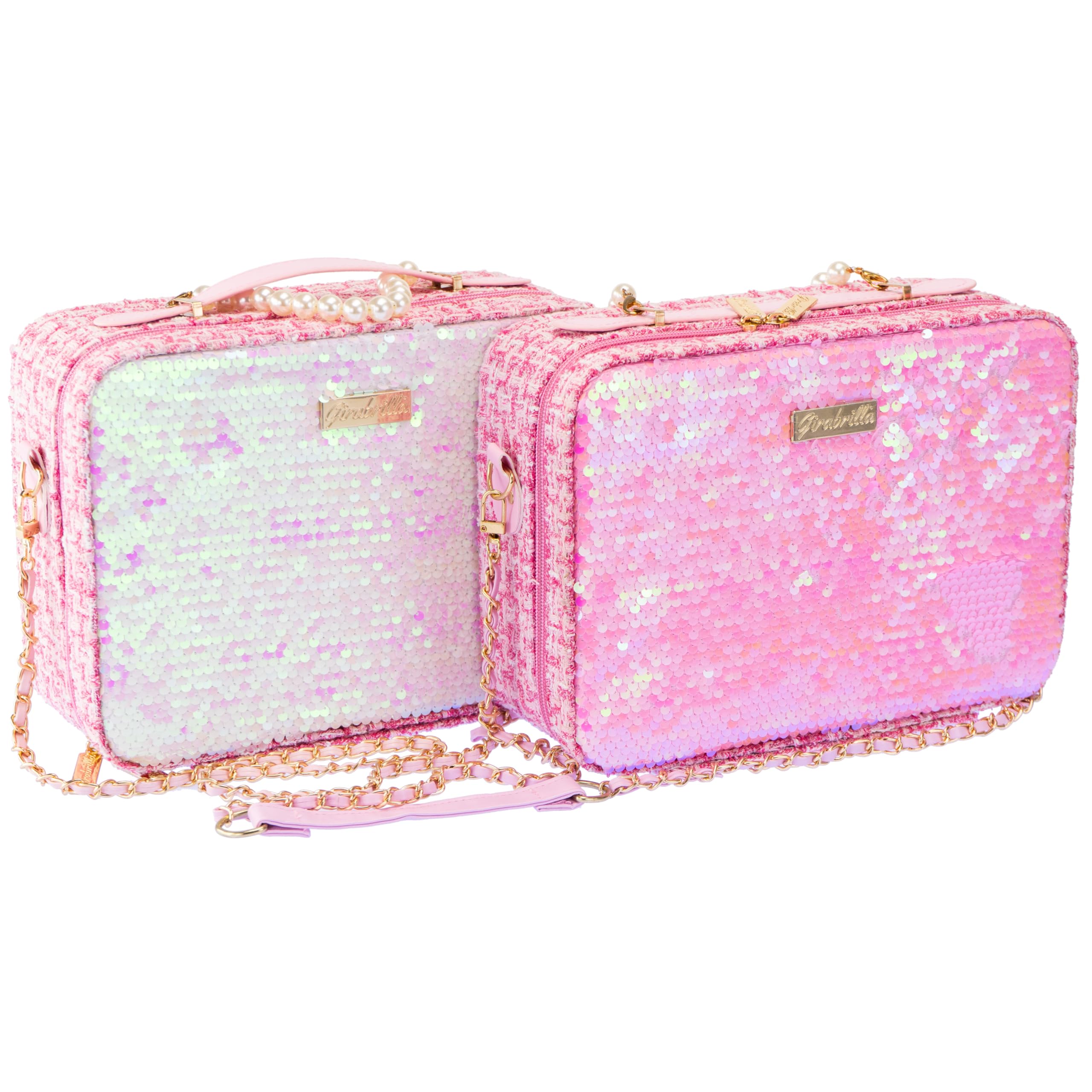 Girabrilla Tweed Case, 1 Maxi Valigetta Make Up con Specchio e Set di Trucchi, colore a sorpresa