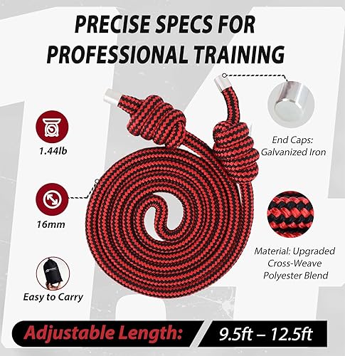 Miniatura 2 de Cuerda de flujo con peso para mujeres y hombres, cuerda pesada ajustable de 11.44 libras para ejercicio de adultos, entrenamiento de movilidad y