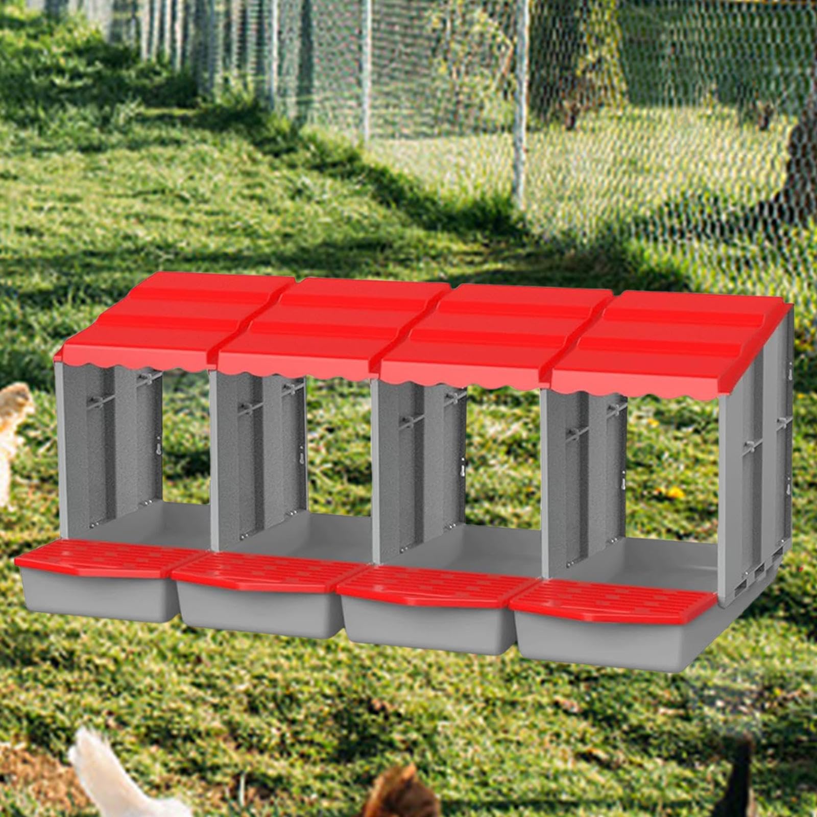 Nidal Robusto Y Fácil de Limpiar para Gallinas Y, Rojo, L