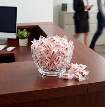 Soft Mints Peppermint Puff Candy 1 lb Individually Wrapped Stripe Red White