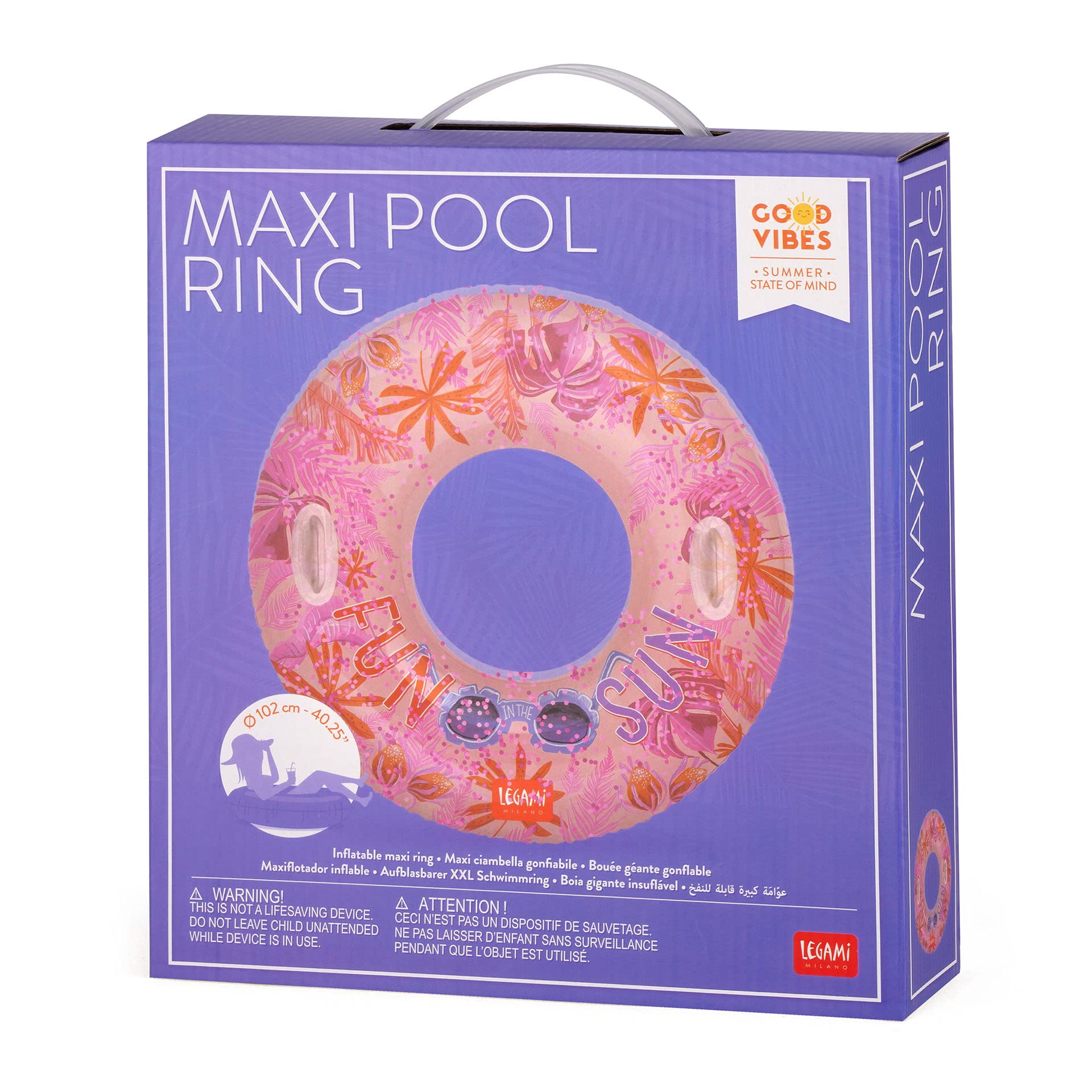 Legami Pool Ring, Maxi Ciambella Gonfiabile PER Piscina Gioventù Unisex, Tropical, Taglia unica