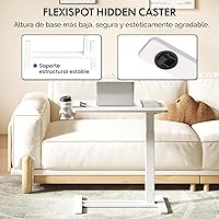 Vista 4 de FLEXISPOT H7 Mesa Ajustable Sobre la Cama con Ruedas Escritorio Móvil de Pie Neumático Escritorio para Laptop Carrito de Computadora Rodante Mesa