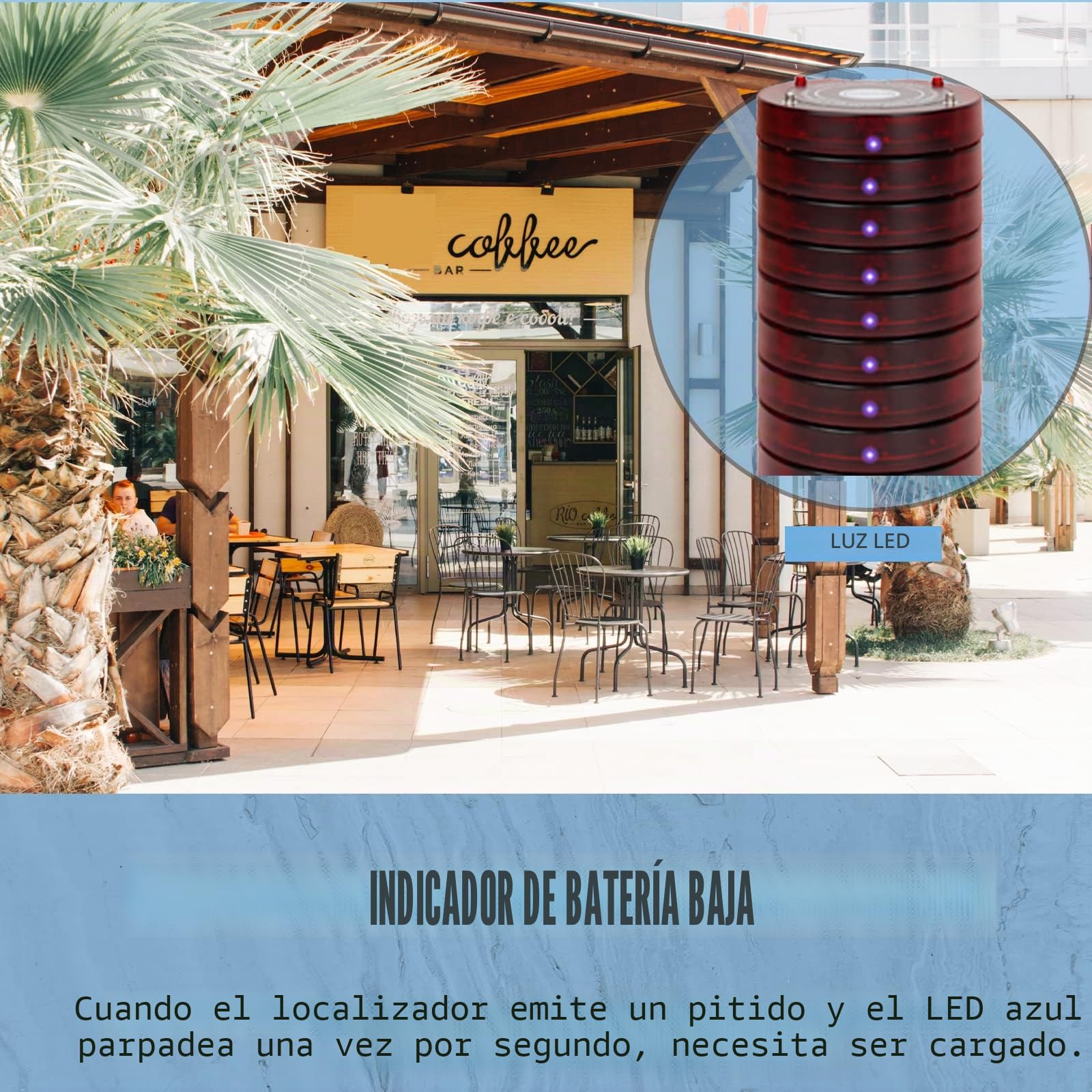 Retekess TD165 Sistema de Llamadas Restaurante, Avisadores, 10 Pagers | para Restaurantes, Hoteles, Clínicas, Largo Alcance de 300M, 999 Canales, Recargables, 3 Modos de Llamada