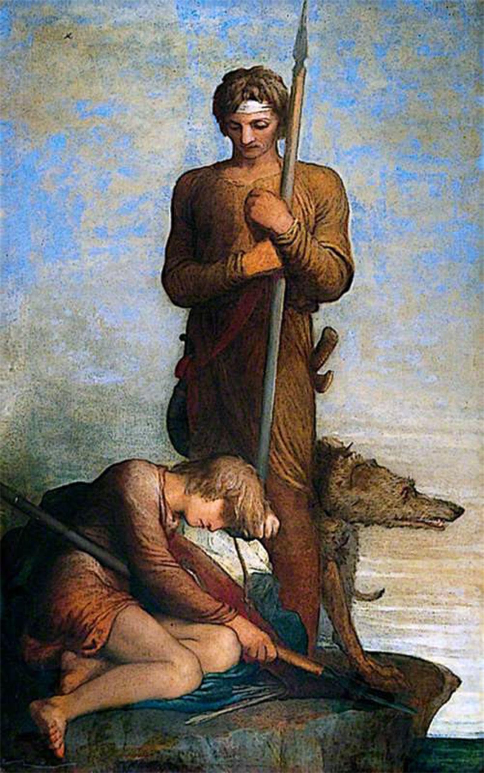 Posteriik No Frame Vintage Art Print Images Pictures Print The Saxon Sentinels By George Frederic Watts Modern Colour Posters For Office Home Decor 60X90cm