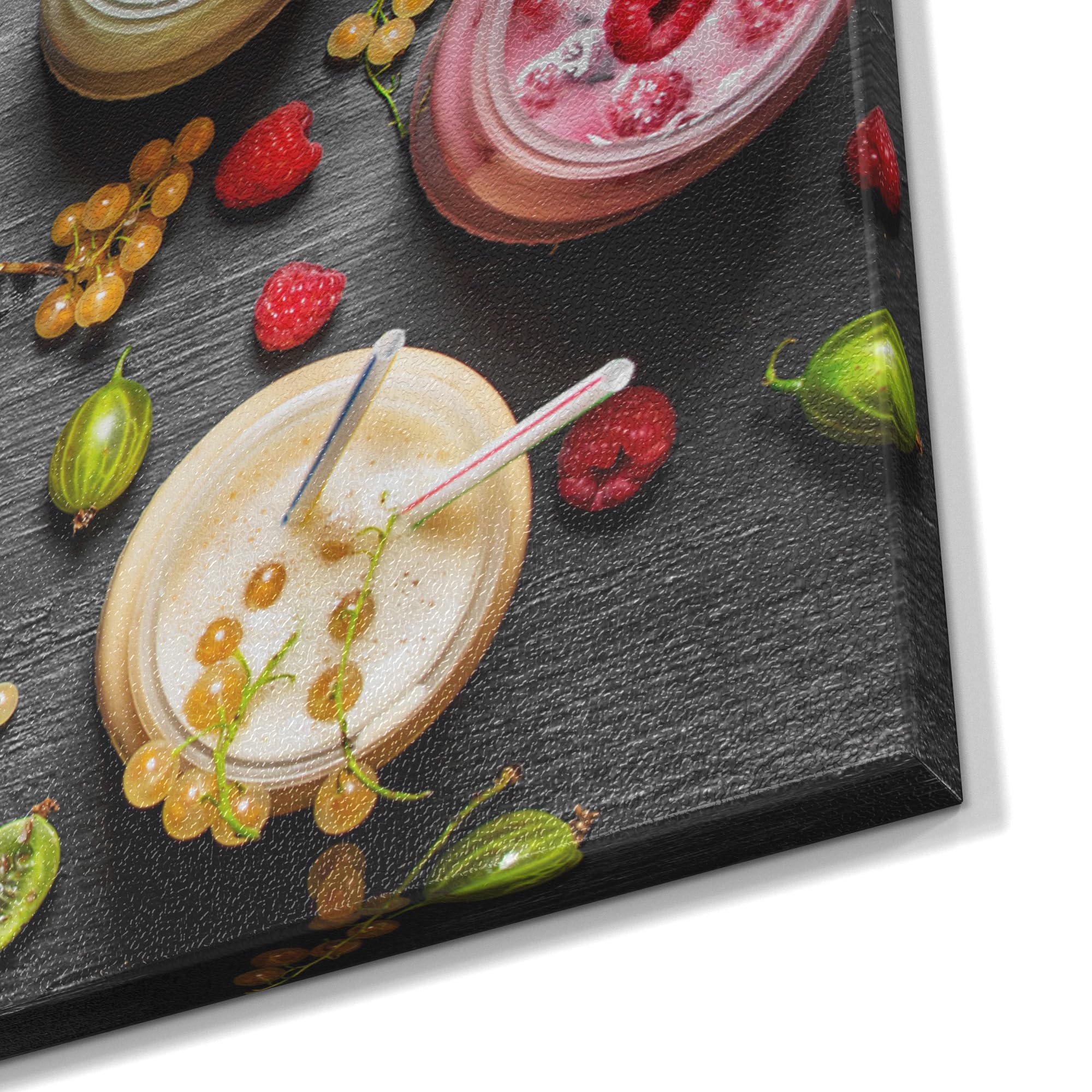 DEQORI Metall Magnettafel | 60x40 cm cm groß | Motiv Smoothies auf Schiefer | Whiteboard für alle Magnete | Magnetboard Wand-Tafel für Küche & Büro | Design Magnetwand Pinnwand magnetisch